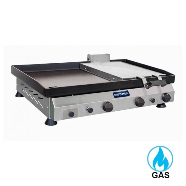 Plancha Industrial a Gas con Prensador de 81 Cm de Largo